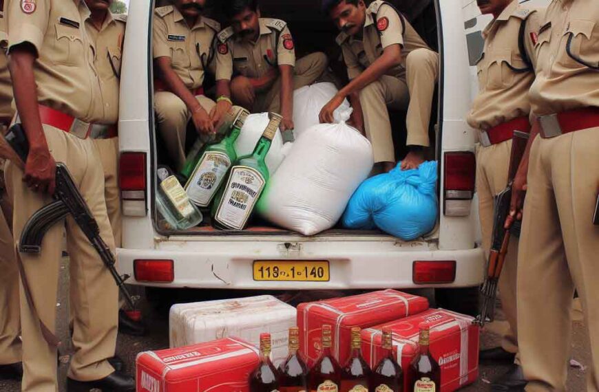 Police Seizes 1.5 Thousand Liters of Foreign Liquor in Ambulance