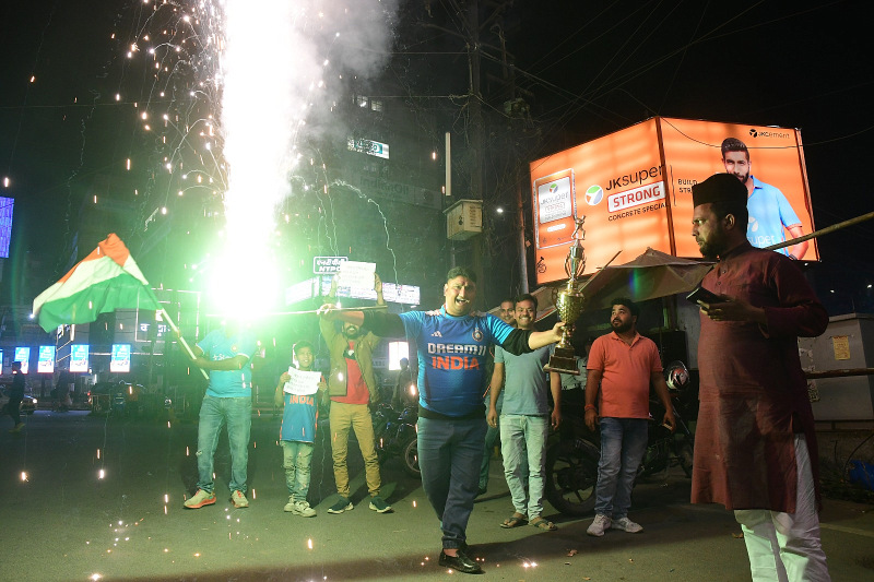 Patna erupted in jubilation as cricket enthusiasts celebrated India's victory over Pakistan