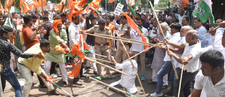 भाजपा–कांग्रेस में हिंसक झड़प