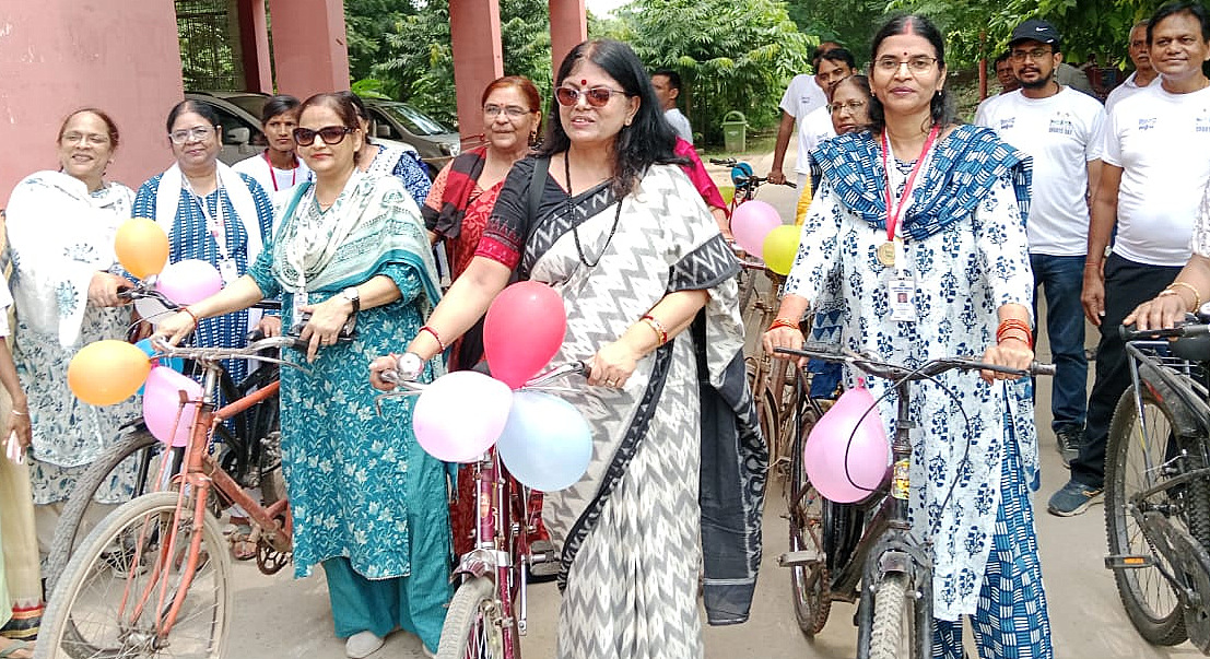 राजकीय महिला महाविद्यालय गुलजारबाग,पटना में "साइकिल रैली" का आयोजन