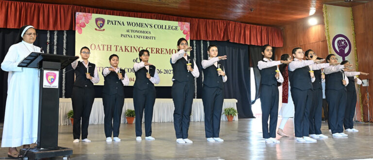Patna Women’s College (Autonomous), Patna University organized the Oath-Taking Ceremony of the newly elected Student Council (2026–27) along with a Felicitation Ceremony for the outgoing Student Council (2025–26) on April 1, 2026.