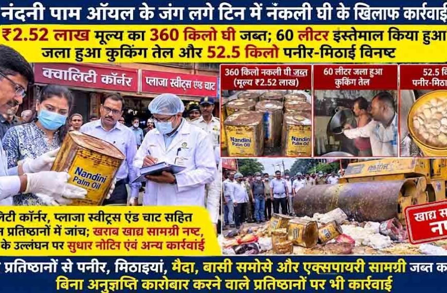खाद्य प्रतिष्ठानों से पनीर, मिठाइयां, मैदा,&hellip;
